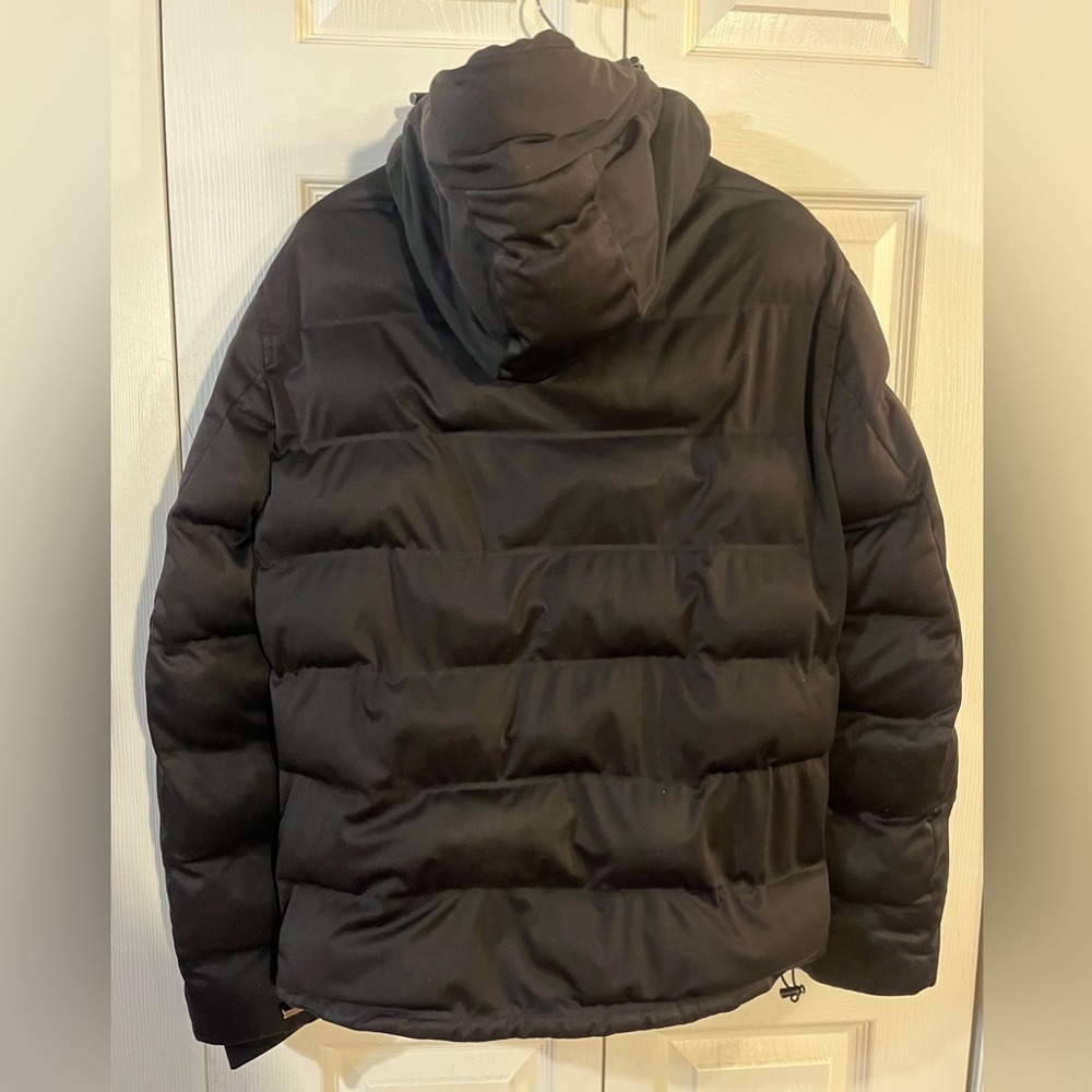 Zara Women’s Hooded Puffer Jacket Water Repellent Black Mid Length Size M - Picture 2 of 8